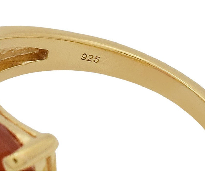 Affinity Gems Carnelian Bypass Ring, 14K Gold Plated — View 6