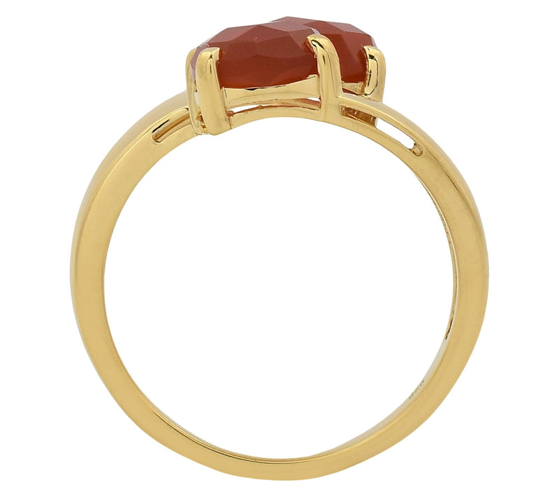 Affinity Gems Carnelian Bypass Ring, 14K Gold Plated — View 3