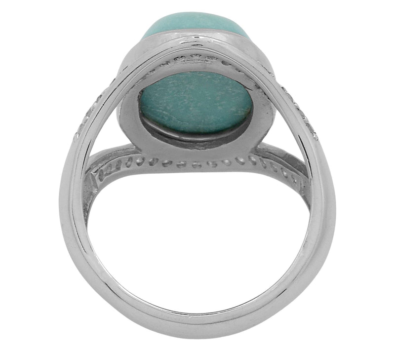 Affinity Gems Turquoise & White Topaz Ring, Sterling Silver — View 5