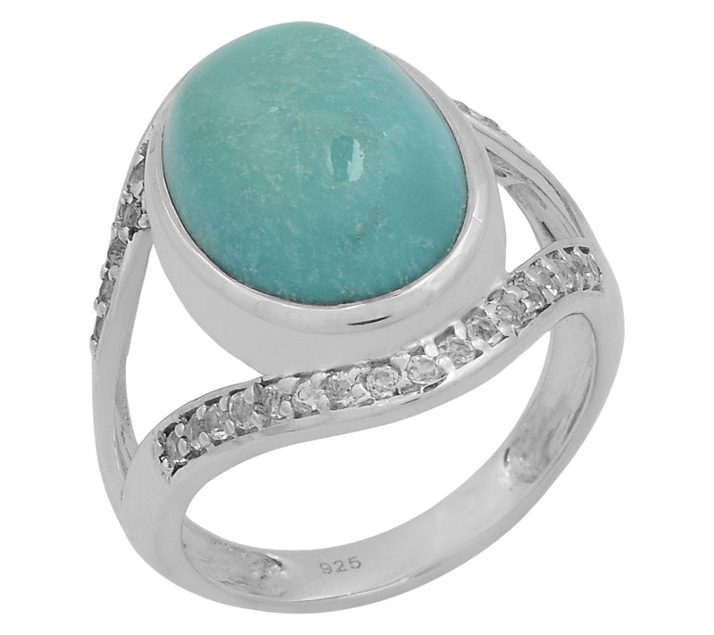 Affinity Gems Turquoise & White Topaz Ring, Sterling Silver — View 8