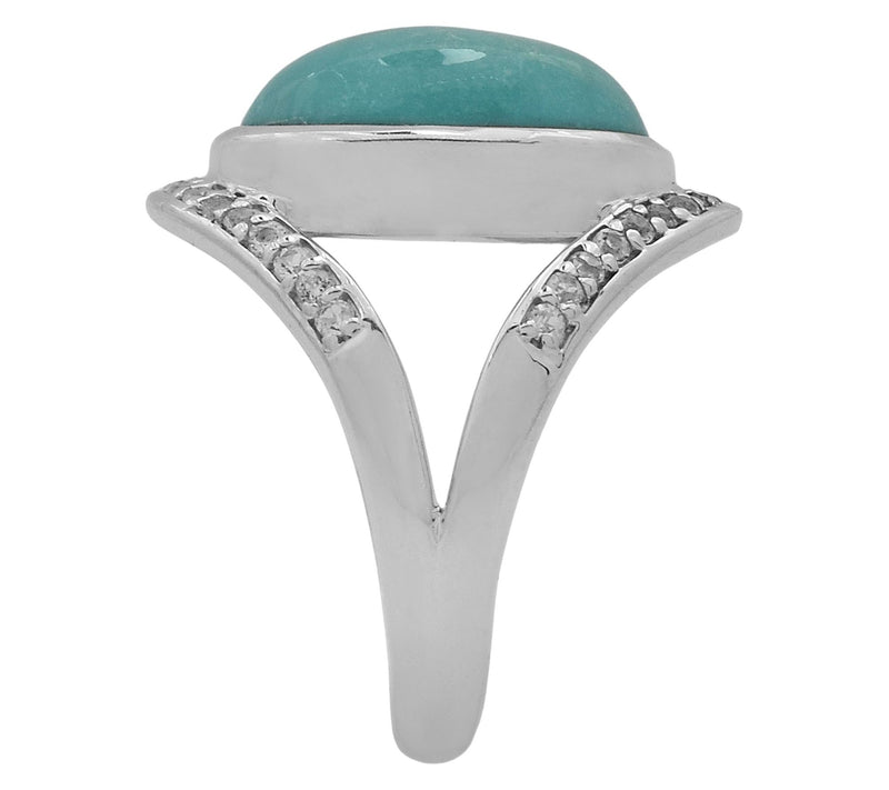 Affinity Gems Turquoise & White Topaz Ring, Sterling Silver — View 4