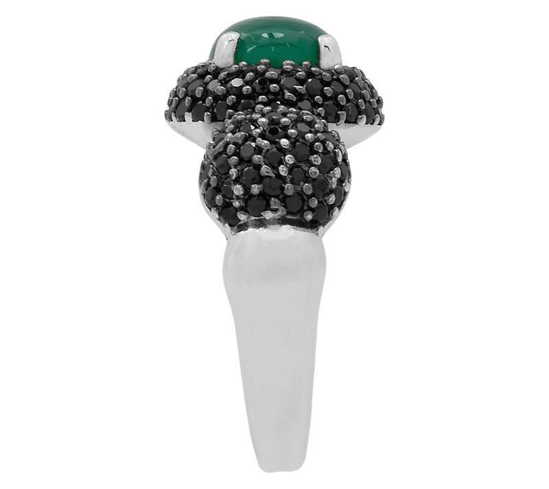 Affinity Gems Black Spinel & Green Chalcedony Ring, Sterling — View 5