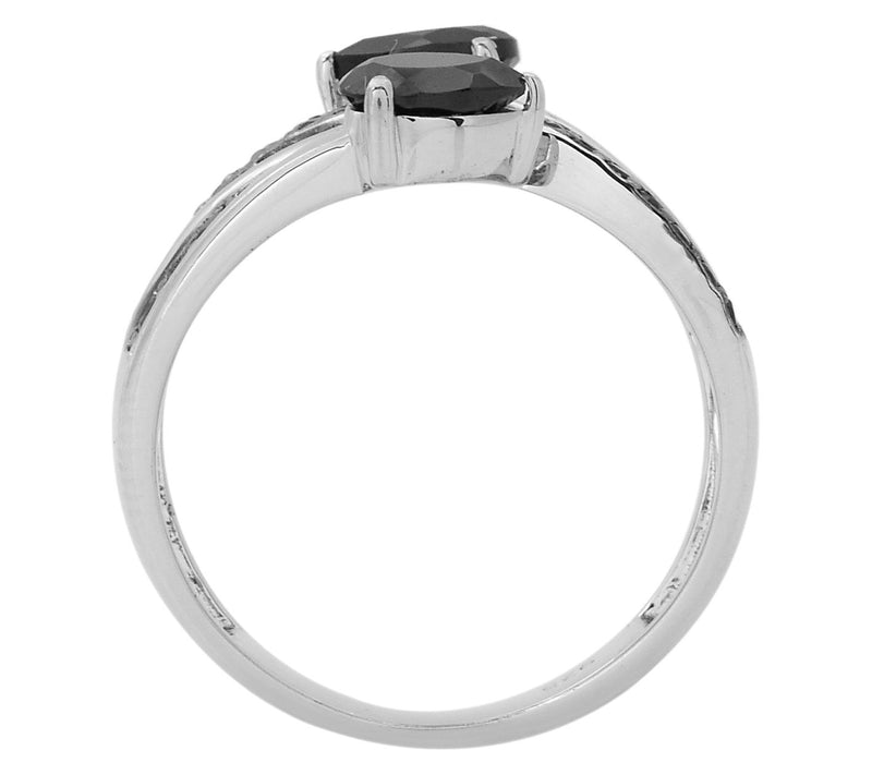 Affinity Gems Black Spinel Bypass Ring, Sterling Silver — View 4