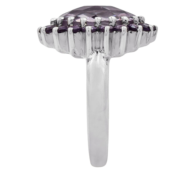 Affinity Gems Rose De France Amethyst & Amethyst Halo Ring — View 5