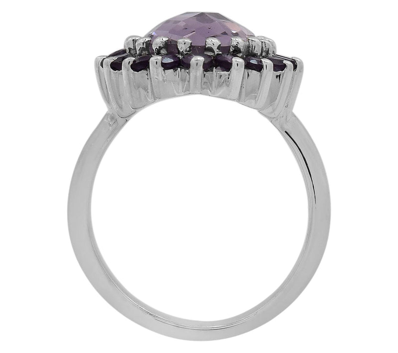 Affinity Gems Rose De France Amethyst & Amethyst Halo Ring — View 4