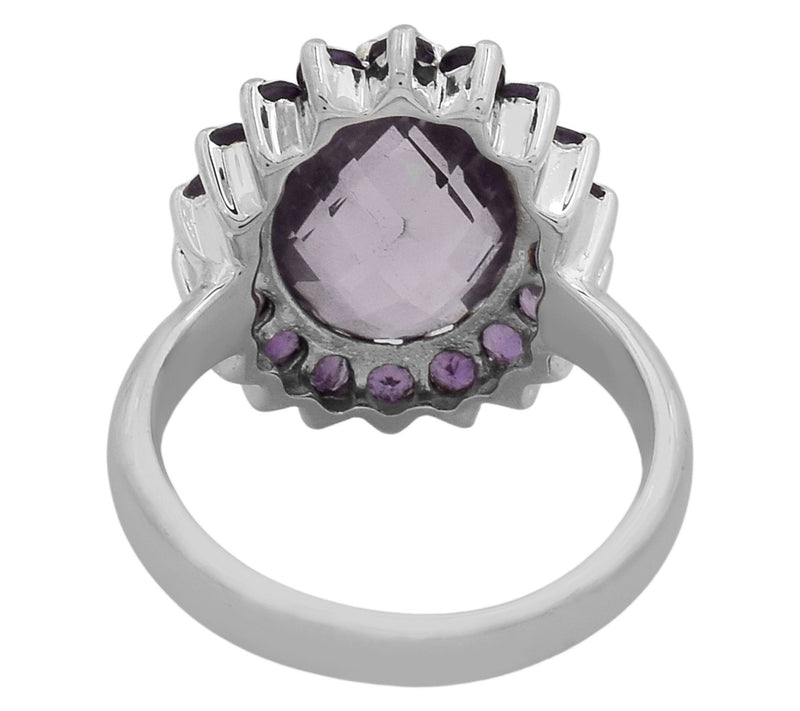 Affinity Gems Rose De France Amethyst & Amethyst Halo Ring — View 3