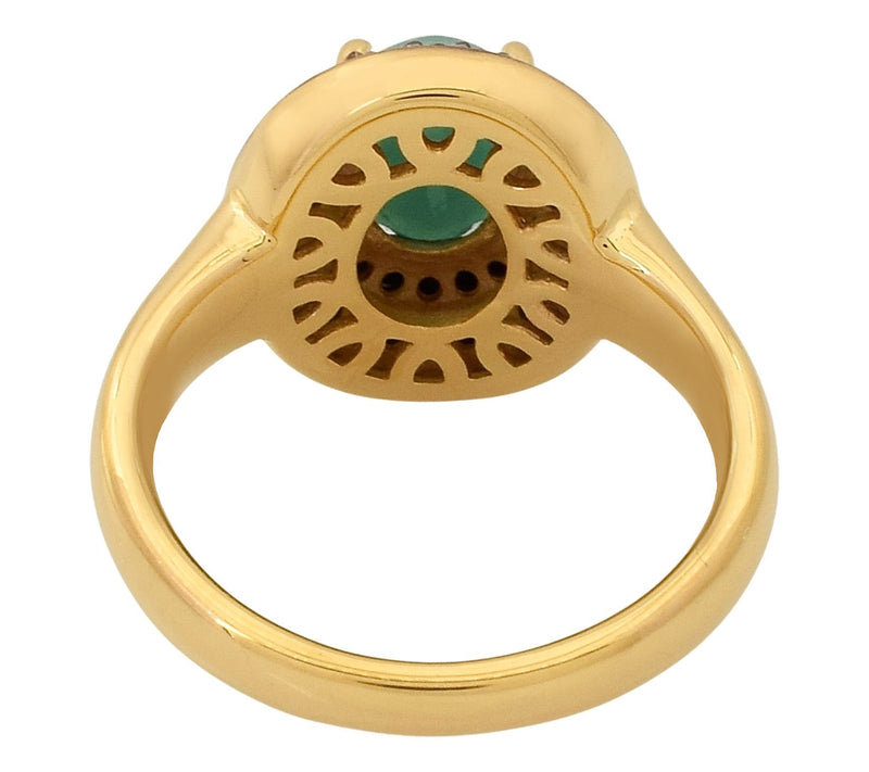 Affinity Gems Emerald & Black Spinel Halo Ring,14K Plated — View 5