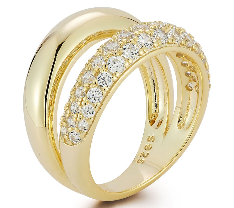 Rachel Zoe Mulit-Row Pave Band Ring, Sterling Silver — View 2