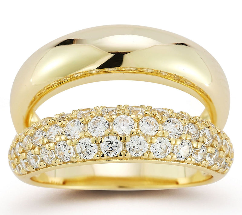Rachel Zoe Mulit-Row Pave Band Ring, Sterling Silver — View 9