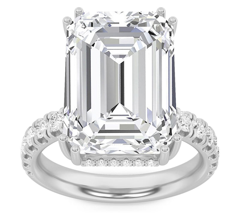 Fire Light 10.20 cttw Lab Grown Diamond Emerald  Cut Ring, 14K — View 6