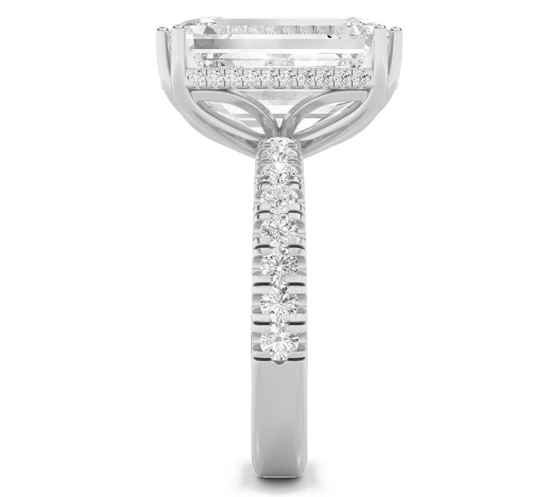 Fire Light 10.20 cttw Lab Grown Diamond Emerald  Cut Ring, 14K — View 5