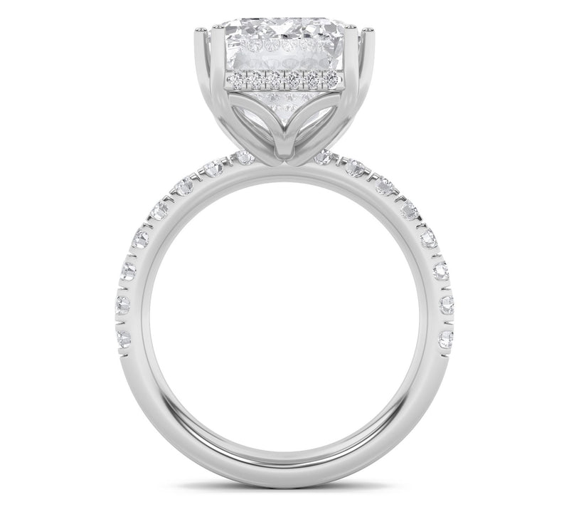 Fire Light 10.20 cttw Lab Grown Diamond Emerald  Cut Ring, 14K — View 4