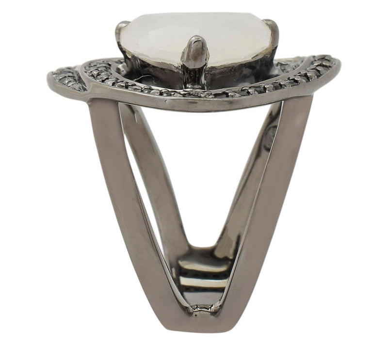 Affinity Gems Moonstone & Black Spinel Ring, Sterling — View 5