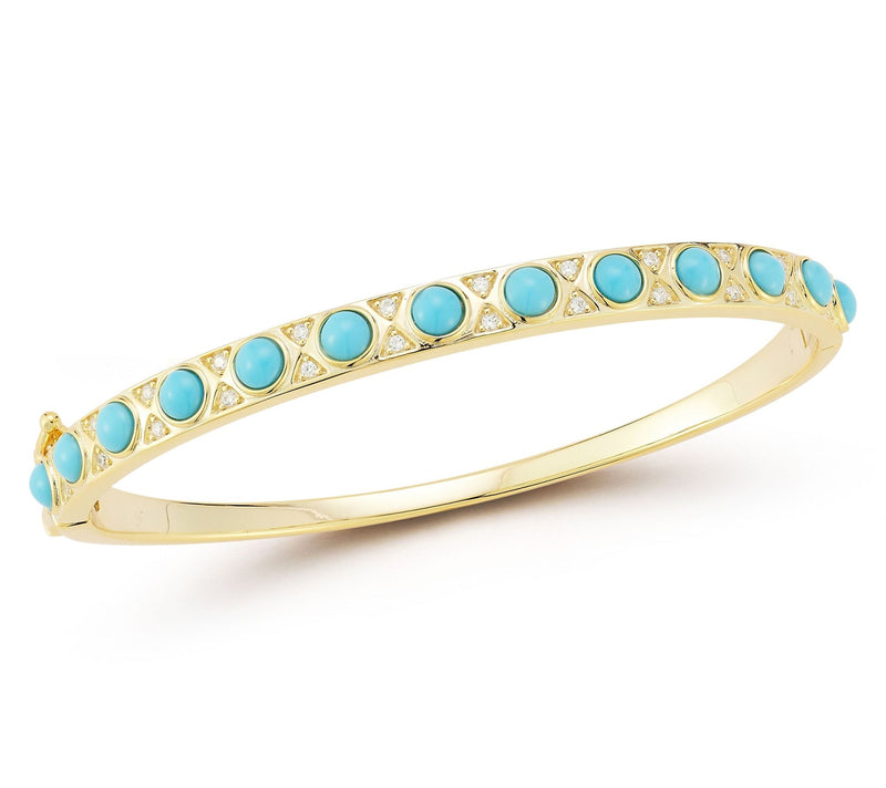Rachel Zoe Simulated Turquoise Pave Bangle, Sterling — View 8