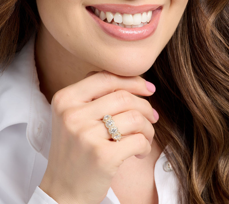 Fire Light Lab Grown Diamond 2.50 cttw 5-Stone Ring, 14K Gold — View 8