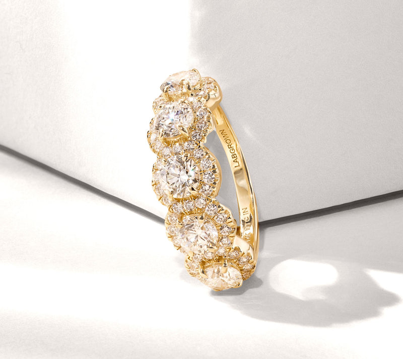 Fire Light Lab Grown Diamond 2.50 cttw 5-Stone Ring, 14K Gold — View 9