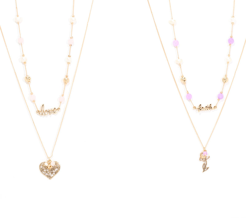 Zorbitz Set of 2 Lava Bead Inspirational Necklaces — Main view