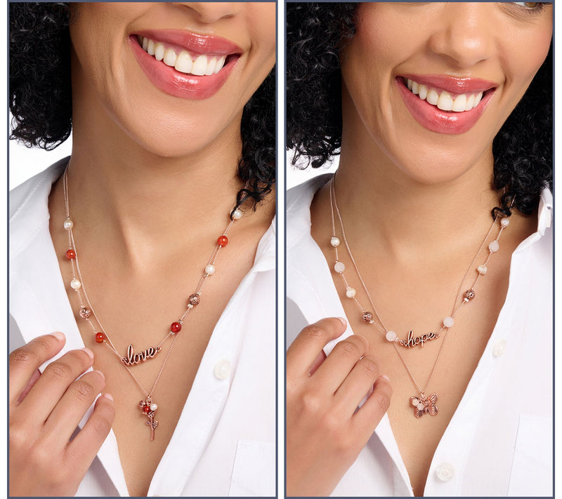 Zorbitz Set of 2 Lava Bead Inspirational Necklaces — View 10