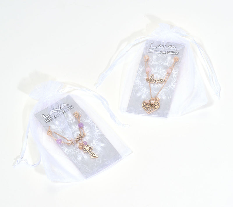 Zorbitz Set of 2 Lava Bead Inspirational Necklaces — View 9