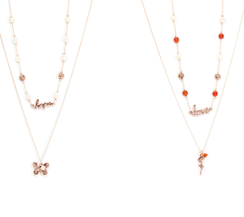 Zorbitz Set of 2 Lava Bead Inspirational Necklaces — View 5