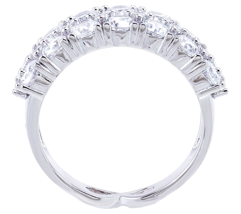 Diamonique Multi-Row Half Eternity Band Ring, Sterling Silver — View 2