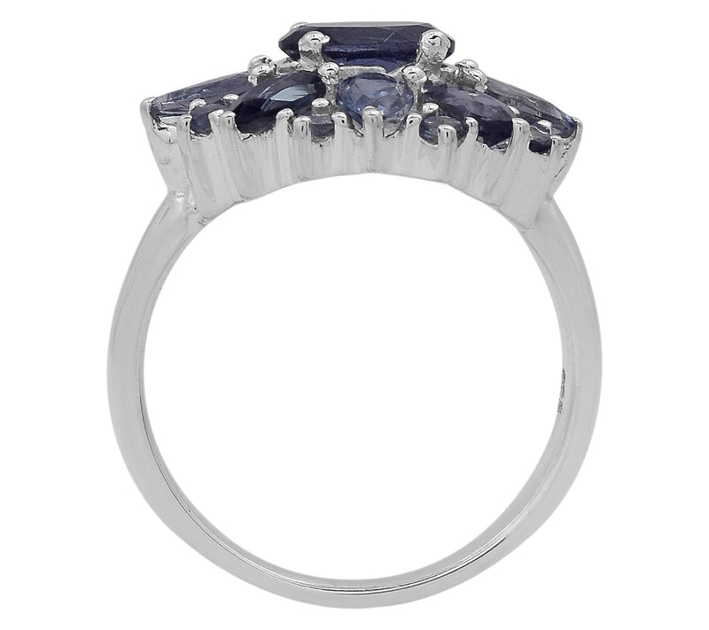 Affinity Gems 2.10 cttw Iolite Floral Ring, Sterling Silver — View 4