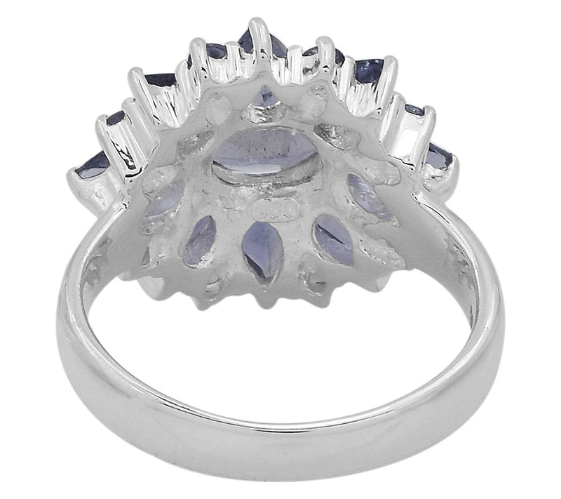 Affinity Gems 2.10 cttw Iolite Floral Ring, Sterling Silver — View 3