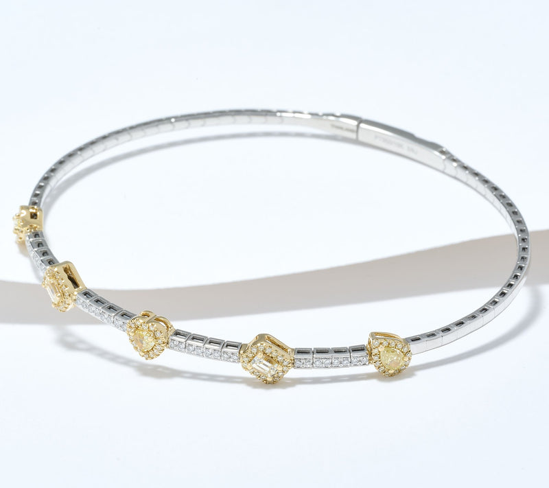 Affinity Diamonds 1.00 cttw Multi Shape Bangle, Platinum — View 2