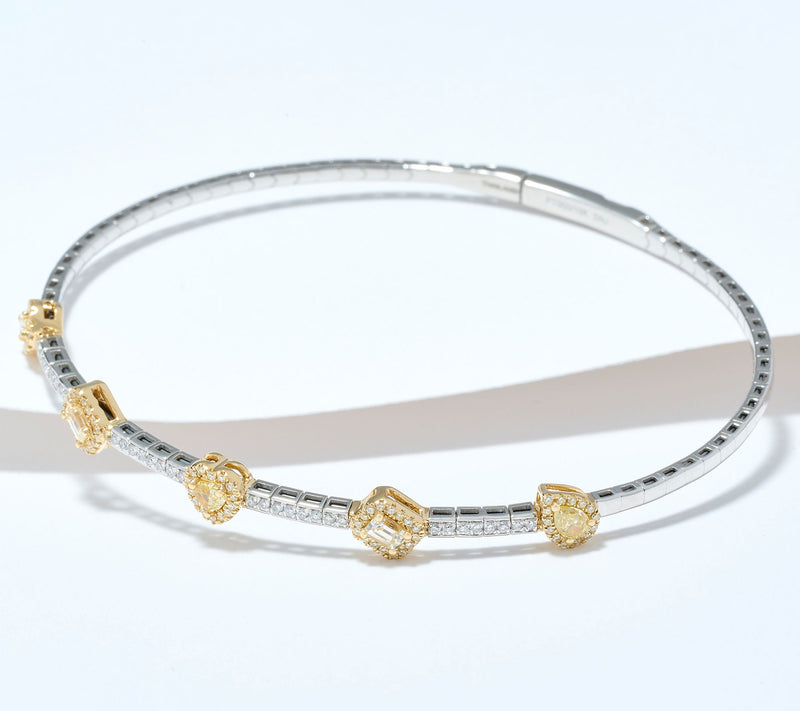 Affinity Diamonds 1.00 cttw Multi Shape Bangle, Platinum — View 5