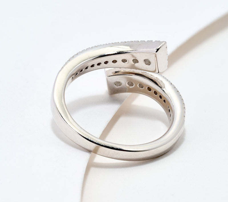 Affinity Diamonds 0.6 cttw Bypass Ring, Sterling Silver — View 4