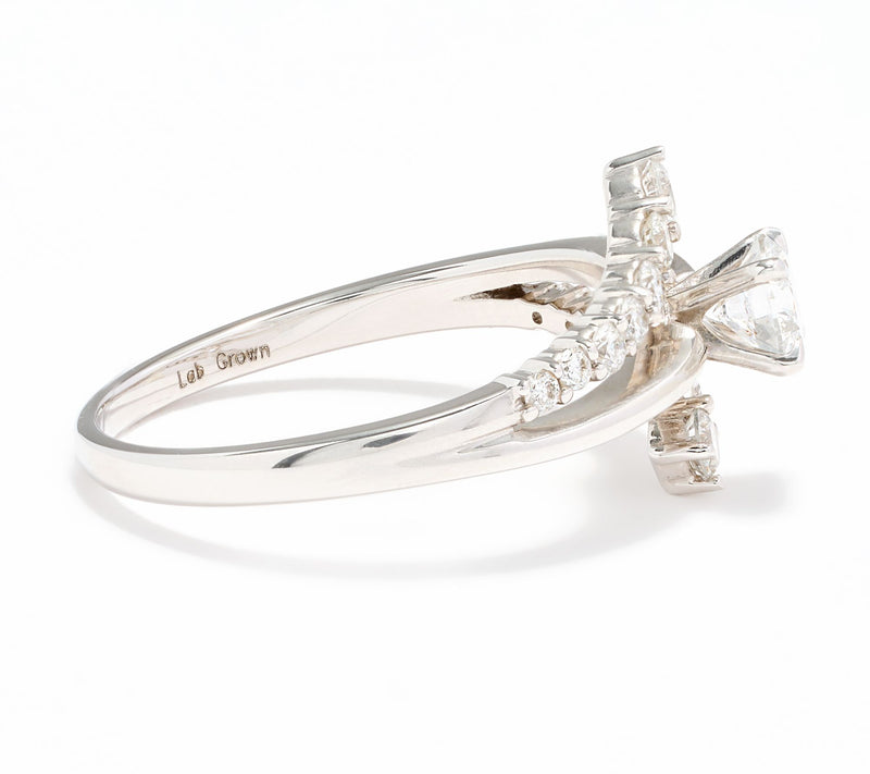 Fire Light Lab Grown Diamond 0.75 cttw Bypass Ring, 14K Gold — View 7