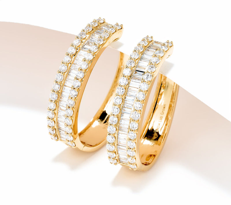 Fire Light Lab Grown Diamond 3 cttw Hoop Earrings, Sterling Silver — View 5