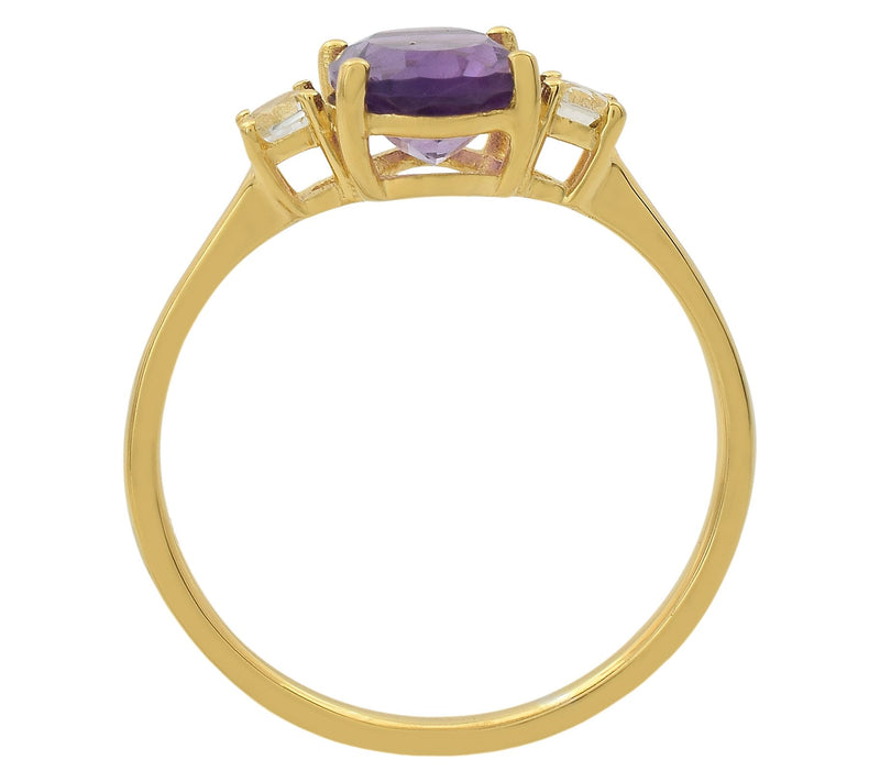 Affinity Gems 3-Stone Multi-Gemstone Ring, 14KGold Plated — View 5