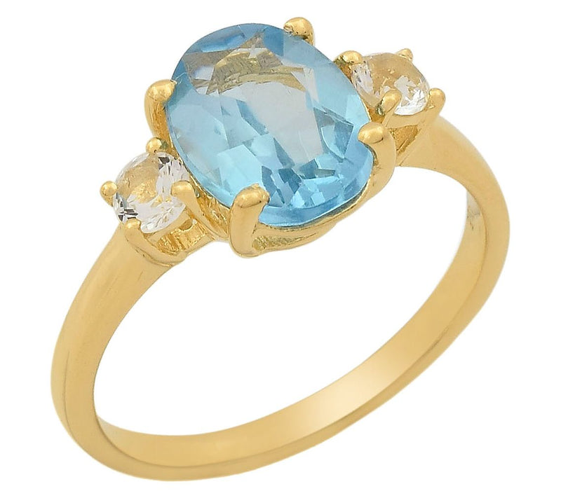 Affinity Gems 3-Stone Multi-Gemstone Ring, 14KGold Plated — View 12