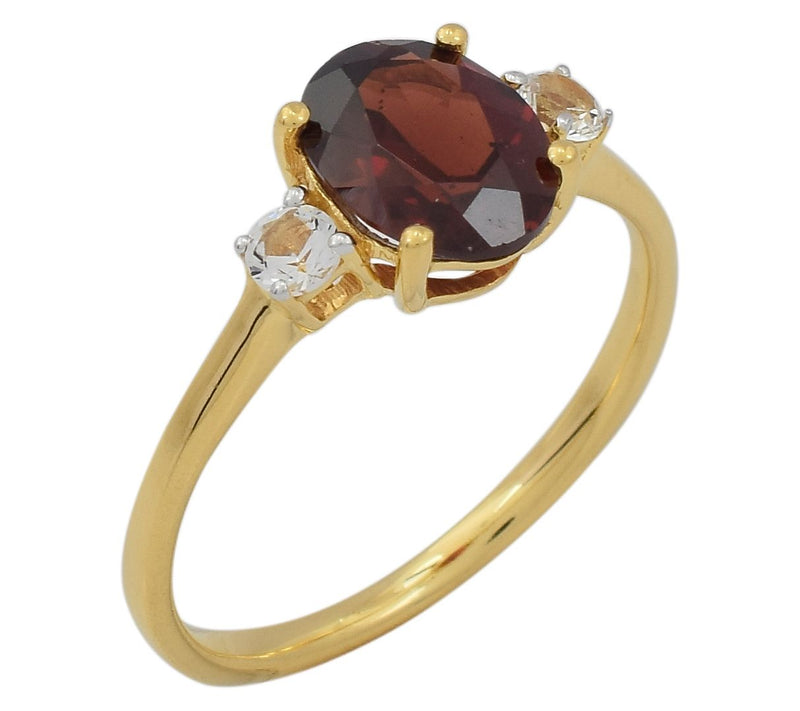 Affinity Gems 3-Stone Multi-Gemstone Ring, 14KGold Plated — View 13