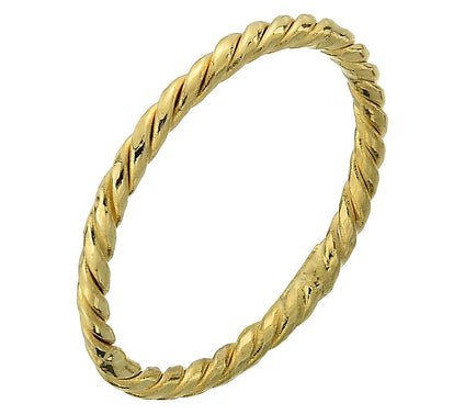 Adorna 14K Gold Polished Twist Rope Design Band Ring