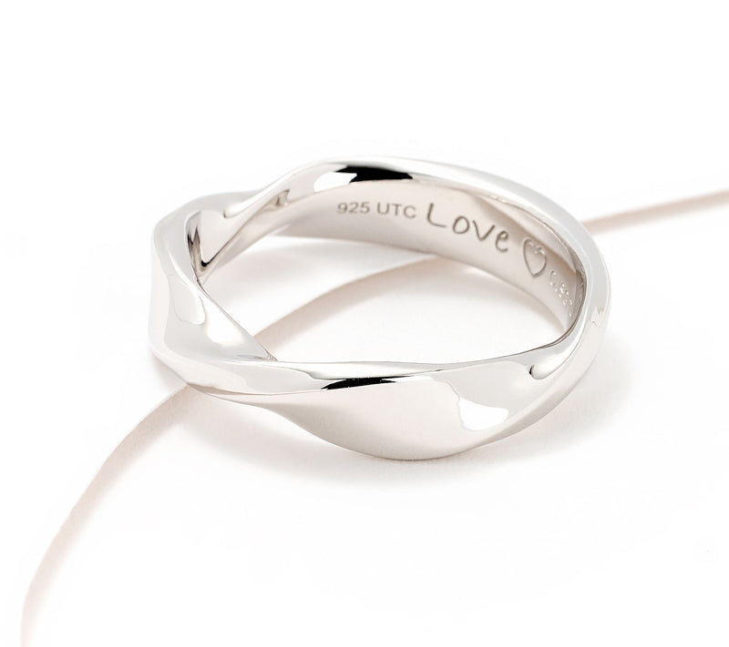 Christian James by Scott Grimes Sterling Silver Ripple Message Band Ring — View 6