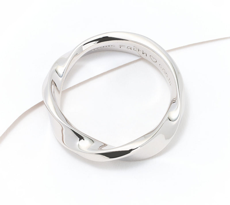 Christian James by Scott Grimes Sterling Silver Ripple Message Band Ring — View 2