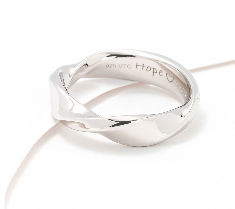Christian James by Scott Grimes Sterling Silver Ripple Message Band Ring — View 8
