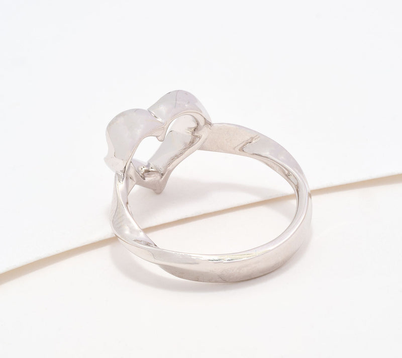 Christian James by Scott Grimes Sterling Silver Open Heart Ripple Ring — View 2
