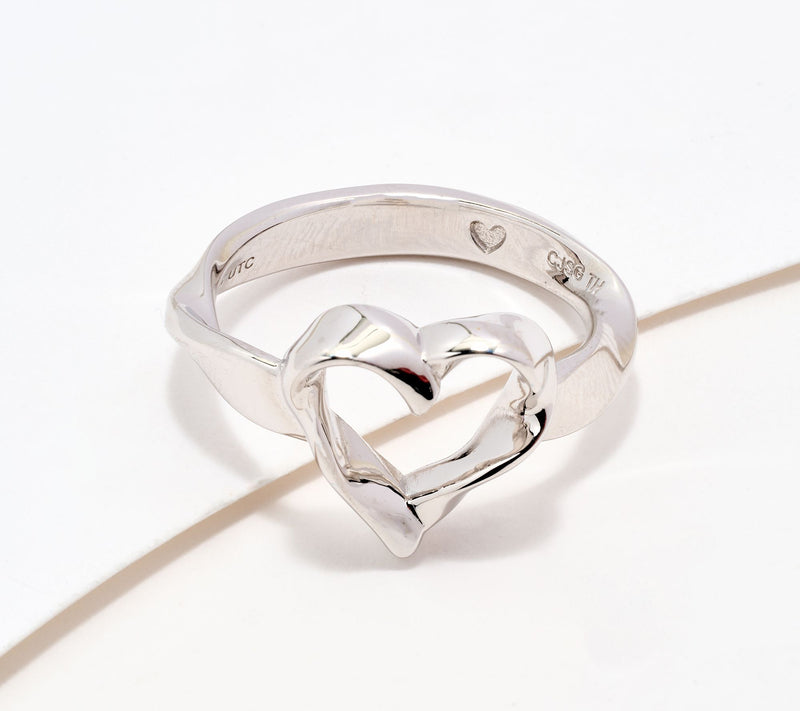 Christian James by Scott Grimes Sterling Silver Open Heart Ripple Ring — Main view