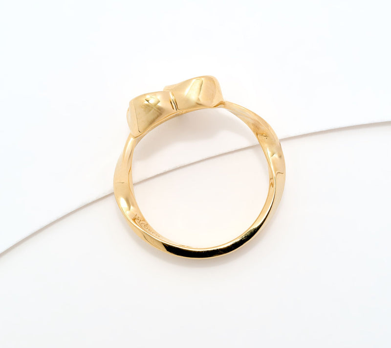 Christian James by Scott Grimes 14K Gold Clad Open Heart Ripple Ring — View 3