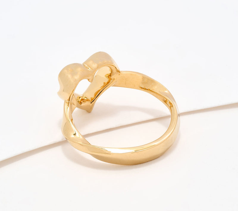 Christian James by Scott Grimes 14K Gold Clad Open Heart Ripple Ring — View 2