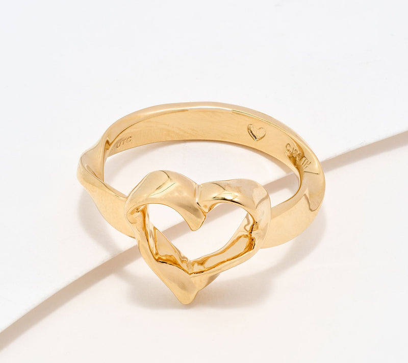 Christian James by Scott Grimes 14K Gold Clad Open Heart Ripple Ring — Main view