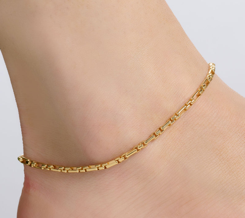 Christian James by Scott Grimes 14K Clad 3x1 Luciano Ankle Bracelet, 6.9g — View 3