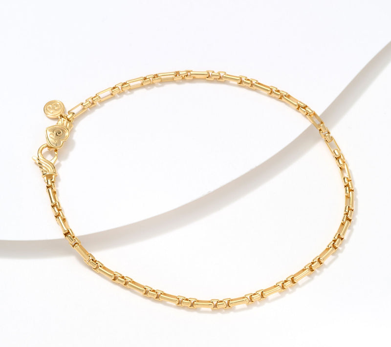 Christian James by Scott Grimes 14K Clad 3x1 Luciano Ankle Bracelet, 6.9g — Main view