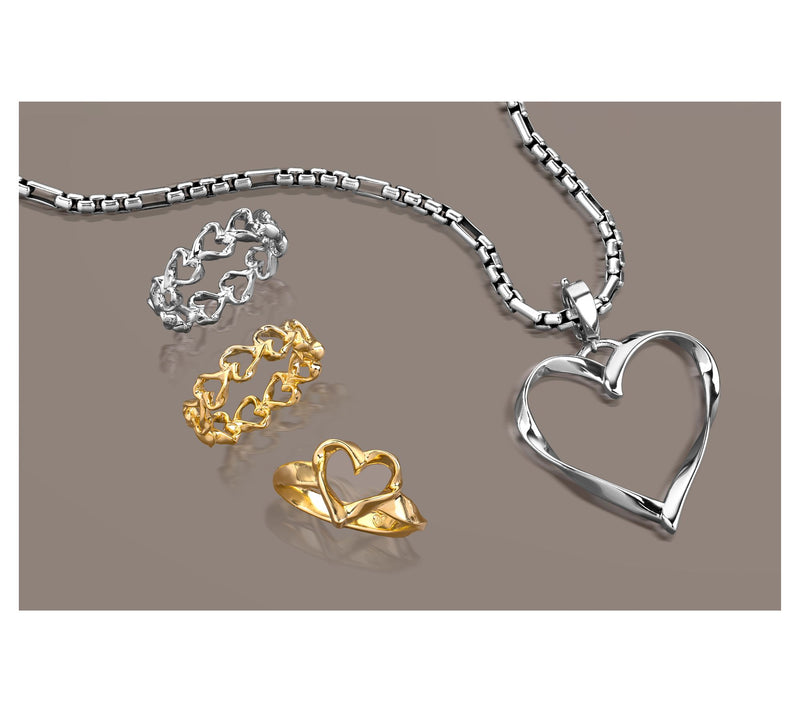 Christian James by Scott Grimes Sterling Silver Ripple Heart Eternity Band — View 3