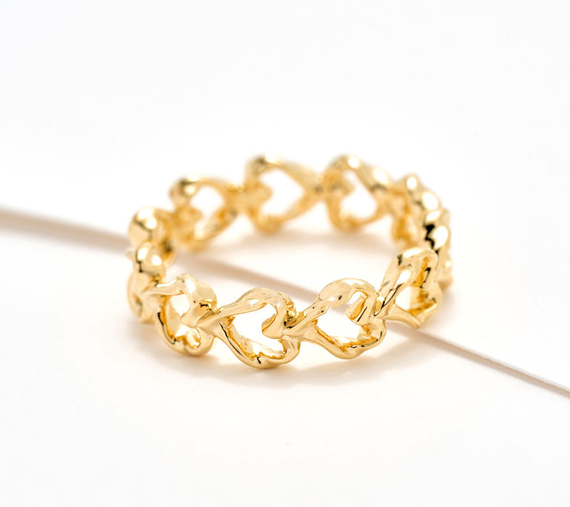 Christian James by Scott Grimes 14K Gold Clad Ripple Heart Eternity Band — Main view