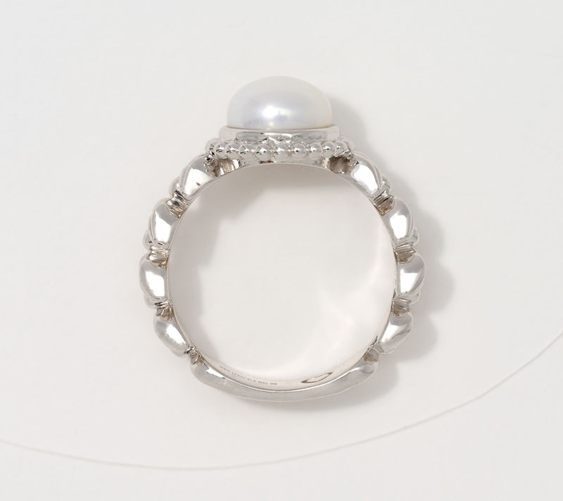 Christian James by Scott Grimes Sterling Silver 8mm Freshwater Pearl Ring — View 3