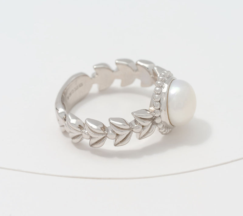 Christian James by Scott Grimes Sterling Silver 8mm Freshwater Pearl Ring — View 2